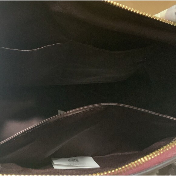 COACH Black Cherry Leather Gallery Shoulder Tote - Picture 3 of 4